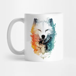 Wolf Wild Nature Animal Colors Art Paint Mug